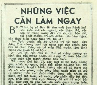 Những việc cần làm ngay (Bài 18)