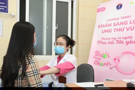 Khám sàng lọc ung thư vú cho chị em phụ nữ tại Bệnh viện K.