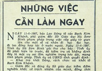 Những việc cần làm ngay (Bài 13)