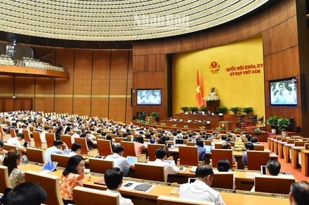 Quang cảnh phiên họp của Quốc hội chiều 24/5/2023. (Ảnh: THỦY NGUYÊN)