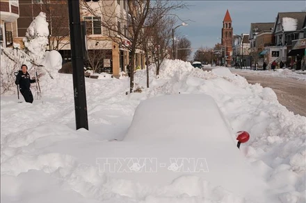 Tuyết phủ trắng New York. (Ảnh: TTXVN)