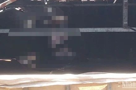 Hiện trường hai nạn nhân tử vong tại trại nuôi vịt thôn 12, xã Nam Dong, huyện Cư Jút, tỉnh Đắk Nông. 