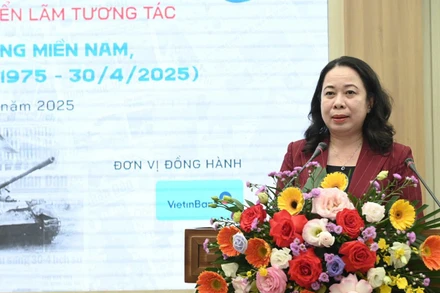 Phó Chủ tịch nước Võ Thị Ánh Xuân phát biểu tại buổi lễ. (Ảnh: BÙI GIANG)