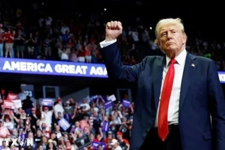 Ông Donald Trump trong cuộc vận động tranh cử ở Grand Rapids, bang Michigan ngày 20/7/2024. (Ảnh: Getty Images/TTXVN)