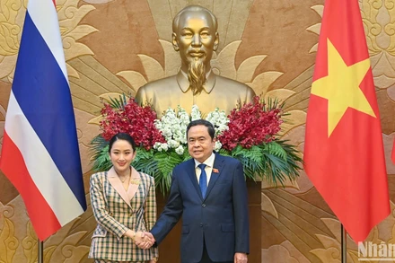 Chủ tịch Quốc hội Trần Thanh Mẫn và Thủ tướng Thái Lan Paetongtarn Shinawatra tại hội kiến. (Ảnh: DUY LINH)