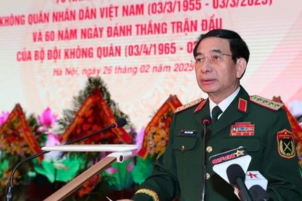 Đại tướng Phan Văn Giang phát biểu ý kiến tại buổi lễ.