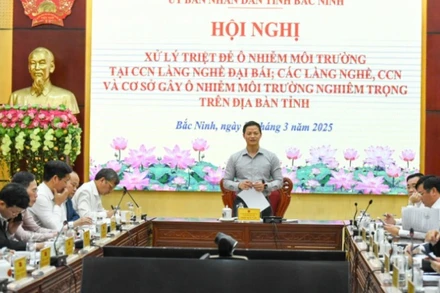 Chủ tịch Ủy ban nhân dân tỉnh Bắc Ninh Vương Quốc Tuấn chủ trì hội nghị về xử lý triệt để ô nhiễm môi trường trên địa bàn.