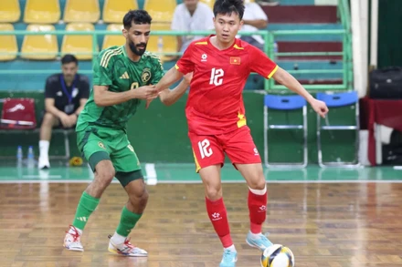 Đội tuyển futsal Việt Nam thể hiện phong độ tốt trước Saudi Arabia. (Ảnh: VFF)