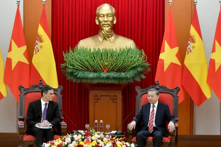 Thăm Chính Thức Tổng Bí Thư Tô Lâm Tiếp Thủ Tướng Tây Ban Nha Pedro Sanchez. Ảnh: Đăng Khoa.