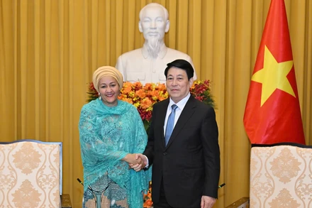 Chủ tịch nước Lương Cường tiếp Phó Tổng Thư ký Liên hợp quốc Amina Mohammed.