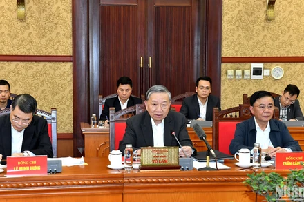 Tổng Bí thư Tô Lâm chủ trì Phiên họp thứ hai Ban Chỉ đạo Trung ương về phát triển khoa học, công nghệ, đổi mới sáng tạo và chuyển đổi số. (Ảnh: ĐĂNG KHOA)