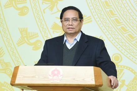 Thủ tướng Phạm Minh Chính phát biểu ý kiến chỉ đạo Phiên họp thứ hai Ban Chỉ đạo xây dựng nhà máy điện hạt nhân. (Ảnh: TRẦN HẢI)