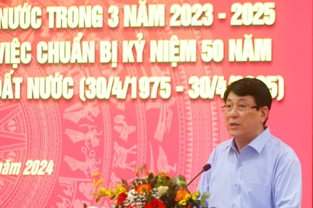 Đồng chí Lương Cường phát biểu chỉ đạo tại buổi làm việc.