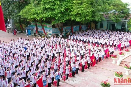 Học sinh Trường Trung học cơ sở Trưng Vương, thành phố Thái Nguyên.