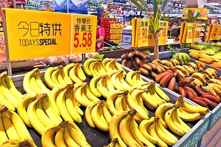 Chuối được bày bán ở một siêu thị Trung Quốc. (Ảnh minh họa)