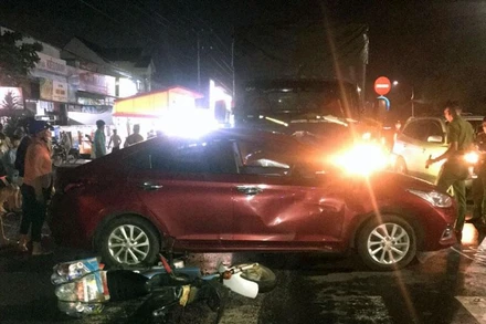 Hiện trường vụ tai nạn.