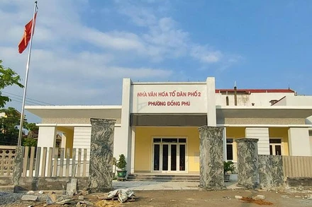 Nhà văn hóa tổ dân phố 2, phường Đồng Phú, thành phố Đồng Hới đang được xây dựng khang trang.