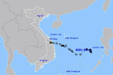 Áp thấp nhiệt đới tiếp tục suy yếu và tan dần. (Nguồn: nchmf.gov.vn)