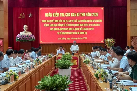 Các đại biểu dự buổi làm việc.