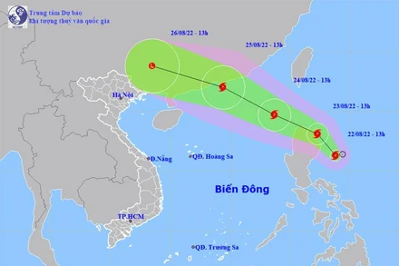 Vị trí và hướng di chuyển của bão Ma-on. (Nguồn: nchmf.gov.vn)