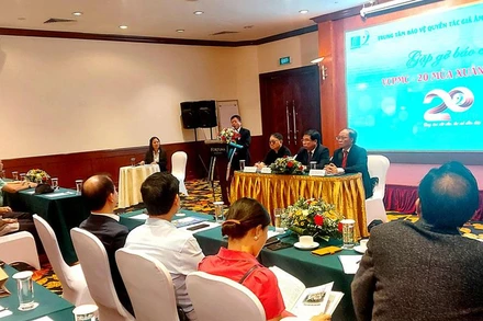 Lãnh đạo VCPMC tại cuộc gặp gỡ báo chí.