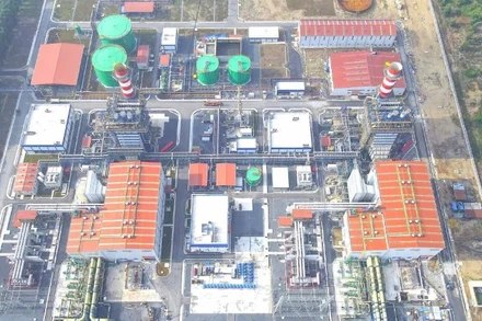 Toàn cảnh Nhà máy nhiệt điện Nhơn Trạch 3, 4 đang được thi công.