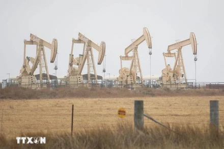 Giàn khoan dầu tại Texas, Mỹ. (Ảnh: THX/TTXVN)