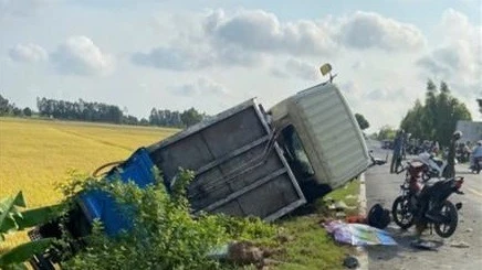 Hiện trường vụ tai nạn. Ảnh: TTXVN 