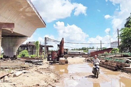 Công trường dự án đường vành đai phía tây thành phố Cần Thơ.