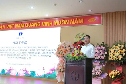 Tiến sĩ Hà Anh Đức, Cục trưởng Quản lý Khám, chữa bệnh phát biểu tại hội thảo
