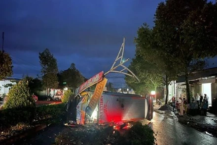 Hiện trường vụ tai nạn. 