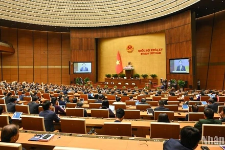 Quang cảnh phiên bế mạc Kỳ họp thứ 5, Quốc hội khóa XV chiều 24/6/2023. (Ảnh: DUY LINH)