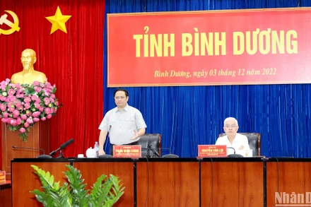 Thủ tướng Chính phủ Phạm Minh Chính phát biểu ý kiến tại buổi làm việc. 