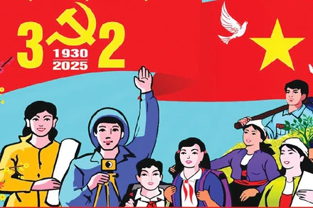 95 mùa xuân Đảng cùng nhân dân xây lầu thắng lợi 