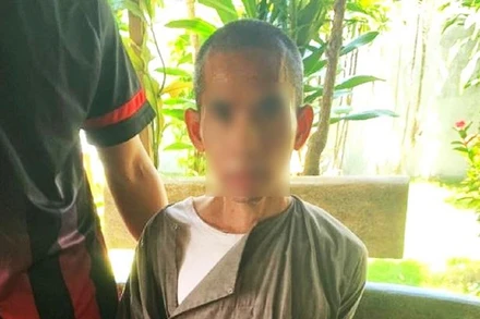 Đối tượng Lê Văn Nam khi bị bắt giữ.