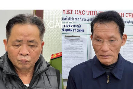 Hai bị can Vũ Văn Sử và Trần Tiến Bằng. (Ảnh công an cung cấp)