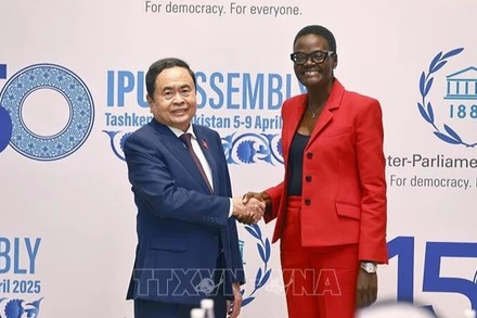 Chủ tịch Quốc hội Trần Thanh Mẫn gặp Chủ tịch IPU Tulia Ackson.