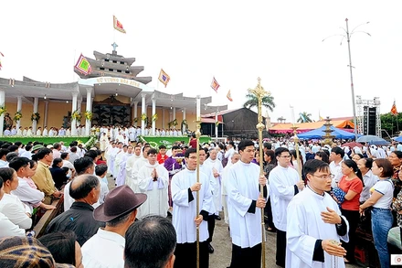 Một nghi lễ của người Công giáo tại Chính tòa Bùi Chu.