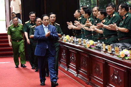 [Ảnh] Thủ tướng Phạm Minh Chính dự Hội nghị Quân chính toàn quân 6 tháng đầu năm 2024