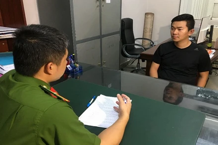 Đối tượng Nguyễn Hữu Tường tại Cơ quan điều tra.