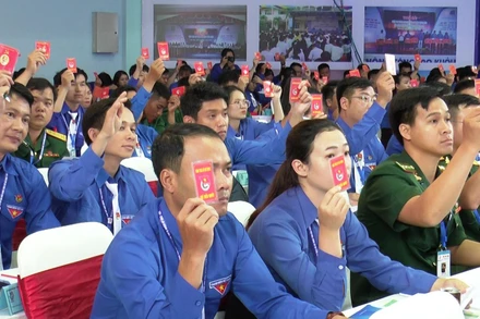 Biểu quyết thông qua 12 chỉ tiêu hành động của Ban Chấp hành Tỉnh đoàn Đắk Nông nhiệm kỳ 2022-2027.