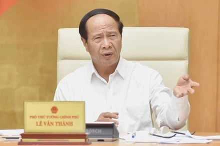 Phó Thủ tướng Lê Văn Thành phát biểu tại cuộc họp. (Ảnh: VGP)