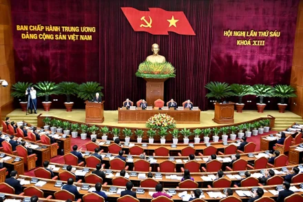 Quang cảnh Hội nghị lần thứ 6 Ban Chấp hành Trung ương Đảng khóa XIII.