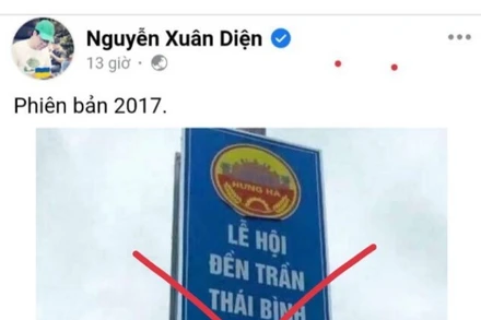 Những nội dung sai lệch về đền Trần Thái Bình lan truyền trên mạng xã hội.