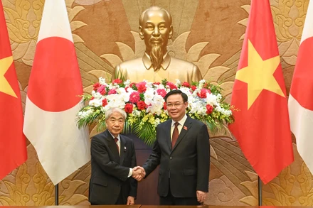 Chủ tịch Quốc hội Vương Đình Huệ và Chủ tịch Thượng viện Nhật Bản Otsuji Hidehisa.