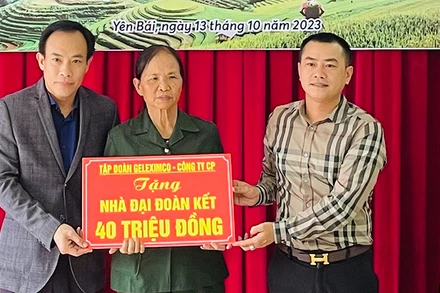 Trao hỗ trợ cho bà Phạm Thị Thìn, cựu thanh niên xung phong có hoàn cảnh khó khăn.