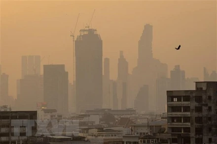 Tình trạng ô nhiễm không khí tại thủ đô Bangkok, Thái Lan ngày 27/1/2023. (Ảnh: AFP/TTXVN)
