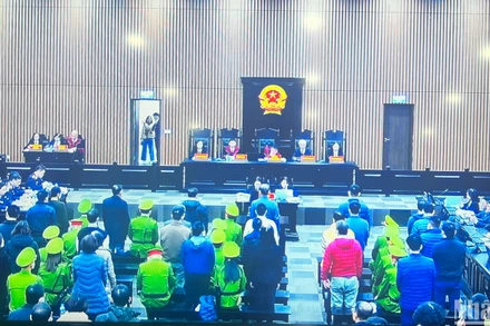 Hội đồng xét xử sơ thẩm hình sự vụ án tại Bệnh viện đa khoa Đồng Nai, Công ty cổ phần Tiến bộ, các đơn vị liên quan. (Ảnh chụp màn hình)