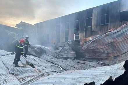 Hiện trường vụ cháy. 