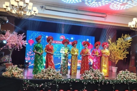 Một tiết mục văn nghệ trong chương trình “Xuân Quê hương” tại Slovakia. (Ảnh: TTXVN)